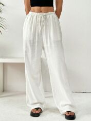 Акція на Штани жіночі SHEIN GD-00211705 XS Білі від Rozetka