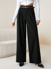 Акція на Штани жіночі SHEIN GD-00213048 M-Tall Чорні від Rozetka