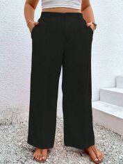 Акція на Штани жіночі SHEIN GD-00217363 0XL Чорні від Rozetka