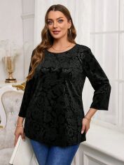 Акція на Блузка жіноча SHEIN GD-00218243 3XL Чорна від Rozetka