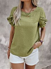 Акція на Блузка жіноча SHEIN GD-00201071 XL Зелена від Rozetka