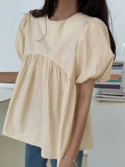 Акція на Блузка жіноча SHEIN GD-00195270 S Кремова від Rozetka