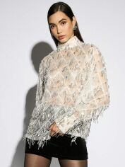 Акція на Блуза жіноча SHEIN GD-00205682 M Кремова від Rozetka