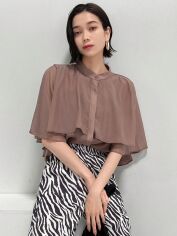 Акція на Блузка жіноча SHEIN GD-00208770 M Коричнева від Rozetka
