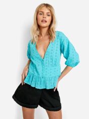 Акція на Блузка жіноча Boohoo GD-00187951 4 Морська хвиля від Rozetka