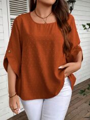 Акція на Блузка жіноча SHEIN GD-00202000 4XL Коричнева від Rozetka