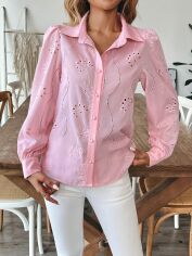 Акція на Блузка жіноча SHEIN GD-00209039 XL Рожева від Rozetka