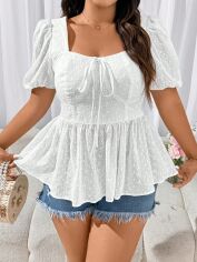 Акція на Блузка жіноча SHEIN GD-00205893 2XL Біла від Rozetka