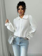 Акція на Блузка жіноча SHEIN GD-00195663 M Біла від Rozetka