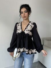 Акція на Блузка жіноча SHEIN GD-00218352 S Чорна від Rozetka