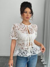 Акція на Блузка жіноча SHEIN GD-00208650 XL Біла від Rozetka