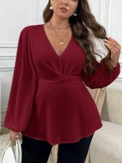 Акція на Блузка жіноча SHEIN GD-00204067 2XL Червона від Rozetka