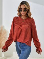 Акція на Блузка жіноча SHEIN GD-00209313 XL Теракотова від Rozetka