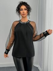 Акція на Блузка жіноча SHEIN GD-00210079 L Чорна від Rozetka