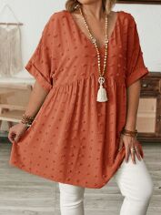 Акція на Блузка жіноча SHEIN GD-00206578 3XL Рожева з коричневим від Rozetka