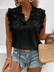 Акція на Блузка жіноча SHEIN GD-00214242 0XL Чорна від Rozetka