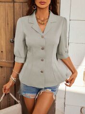 Акція на Блузка жіноча SHEIN GD-00225256 XL Сіра від Rozetka