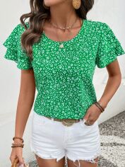 Акція на Блузка жіноча SHEIN GD-00226883 L Зелена від Rozetka