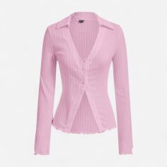Акція на Блузка жіноча SHEIN GD-00192829 L Рожева від Rozetka