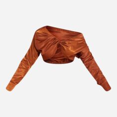 Акція на Блузка жіноча Pretty Little Thing GD-00187689 14 Коричнева від Rozetka