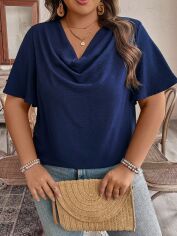 Акція на Блузка жіноча SHEIN GD-00201141 1XL Синя від Rozetka