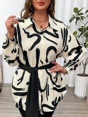 Акція на Блузка жіноча SHEIN GD-00214351 2XL Кремова від Rozetka