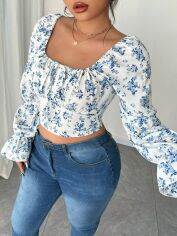 Акція на Блузка жіноча SHEIN GD-00218075 1XL Різнокольорова від Rozetka