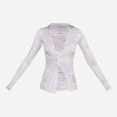 Акція на Блузка жіноча Pretty Little Thing GD-00188128 10 Сіра з бежевим від Rozetka
