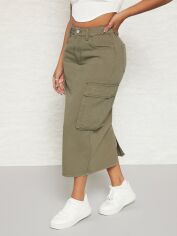 Акція на Спідниця джинсова міді осіння пряма жіноча SHEIN GD-00195883 S Зелена від Rozetka