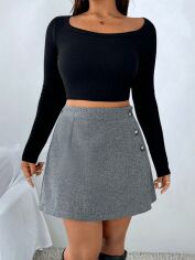 Акція на Спідниця жіноча SHEIN GD-00221553 0XL Сіра від Rozetka