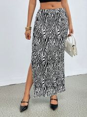 Акція на Спідниця літня жіноча SHEIN GD-00209200 L Чорно-біла від Rozetka
