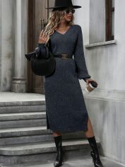 Акція на Сукня осіння жіноча SHEIN GD-00202897 M Темно-сіра від Rozetka