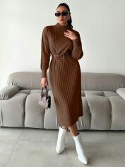 Акція на Сукня осіння жіноча SHEIN GD-00194215 L Коричнева від Rozetka