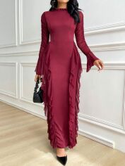 Акція на Сукня осіння жіноча SHEIN GD-00220465 XL Бордова від Rozetka
