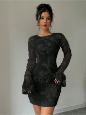 Акція на Плаття вечірнє коротке осіннє жіноче SHEIN GD-00209925 L Чорне від Rozetka