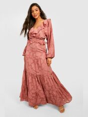 Акція на Плаття довге осіннє жіноче Boohoo GD-00188152 8 Рожеве від Rozetka
