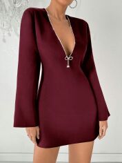 Акція на Сукня осіння жіноча SHEIN GD-00227593 L-Petite Бордова від Rozetka