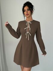 Акція на Сукня осіння жіноча SHEIN GD-00227260 M Коричнева від Rozetka