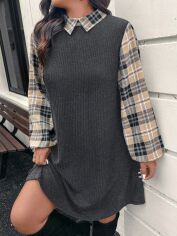 Акція на Сукня осіння жіноча SHEIN GD-00228076 3XL Темно-сіра від Rozetka