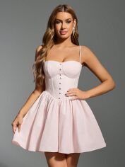 Акція на Плаття вечірнє коротке літнє жіноче SHEIN GD-00226659 XS Рожеве від Rozetka