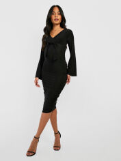Акція на Плаття вечірнє міді осіннє жіноче Boohoo GD-00188083 14 Чорне від Rozetka