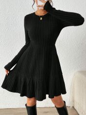 Акція на Сукня осіння жіноча SHEIN GD-00227559 L Чорна від Rozetka