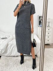 Акція на Сукня осіння жіноча SHEIN GD-00205026 L Темно-сіра від Rozetka