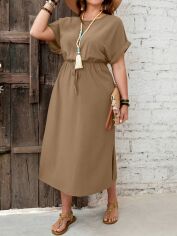 Акція на Сукня жіноча SHEIN GD-00216302 0XL Коричнева від Rozetka