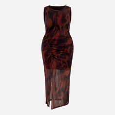 Акція на Сукня жіноча SHEIN GD-00216904 4XL Коричнева від Rozetka