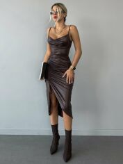 Акція на Сукня жіноча SHEIN GD-00203001 M Коричнева від Rozetka