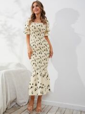 Акція на Сукня жіноча SHEIN GD-00206859 XL Кремова від Rozetka