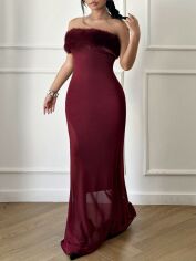 Акція на Сукня жіноча SHEIN GD-00219657 XS Бордова від Rozetka