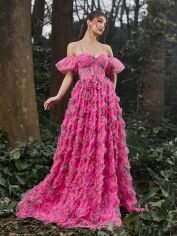 Акція на Сукня жіноча SHEIN GD-00217744 M Фуксія від Rozetka