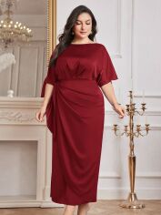 Акція на Сукня жіноча SHEIN GD-00220445 3XL Бордова від Rozetka